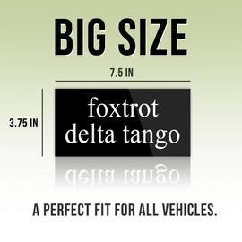 Subtle Foxtrot Delta Tango FDT Liberal Feminist Political Not My President Classic Black Joke Humor Vinyl Bumper Sticker for Car Truck, Waterproof UV-Resistant 7.5x3.75in