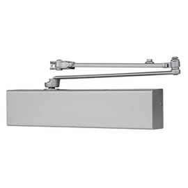 BRINKS Commercial - Heavy Duty All-in-One Commercial Door Closer, Aluminum Finish - Adjustable from Size 1 to Size 5 with a 180-Degree Opening Range