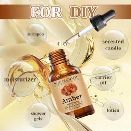 Wuvezrub Amber Essential Oils 120ML, Pure Amber Essential Oil for Aromatherapy Diffuser - 4 Fl Oz