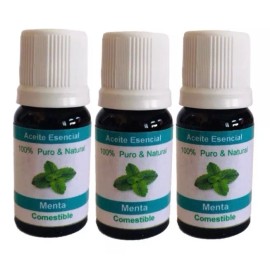 Naturaly 3 Aceites Esenciales Menta Piperita Comestible 100%puro 10ml