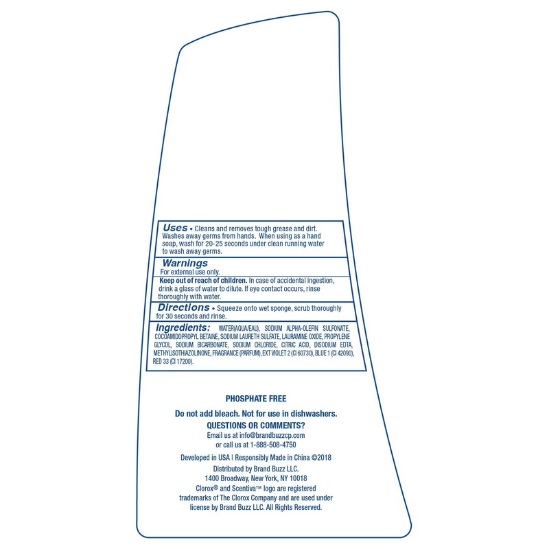 Clorox Scentiva Liquid Dish Soap, Tuscan Lavender & Jasmine Scent