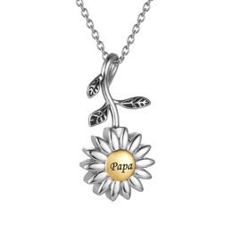 Joyería de cremación de girasol para cenizas para mujer, colgante conmemorativo de acero inoxidable, collar de urna de cremación para cenizas humanas, Acero inoxidable, girasol