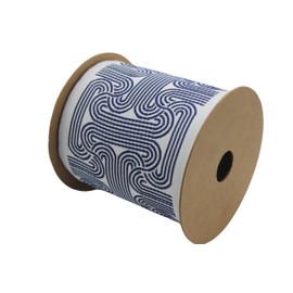 Bobina de 3.8 yardas de 3.9 pulgadas de ancho, cinta de jacquard geométrica azul y blanco para tus cortinas, cinta de ribete para cortinas V1 205