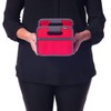 Folding storage box with handles and one compartment with two