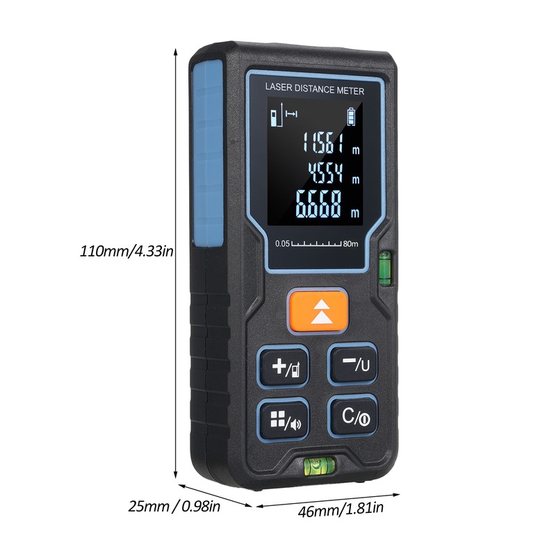 Laser Measure 80m/262ft Laser Distance Meter Portable Laser Measurement Tool