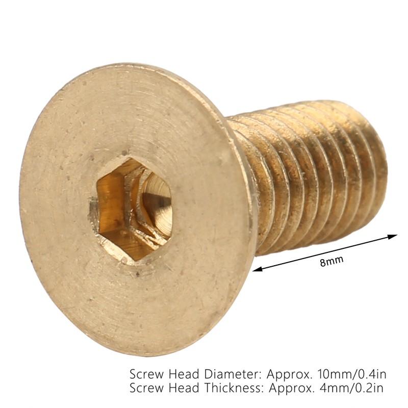 50Pcs Flat Hex Socket Screw M3 Pure Copper Countersunk Head
