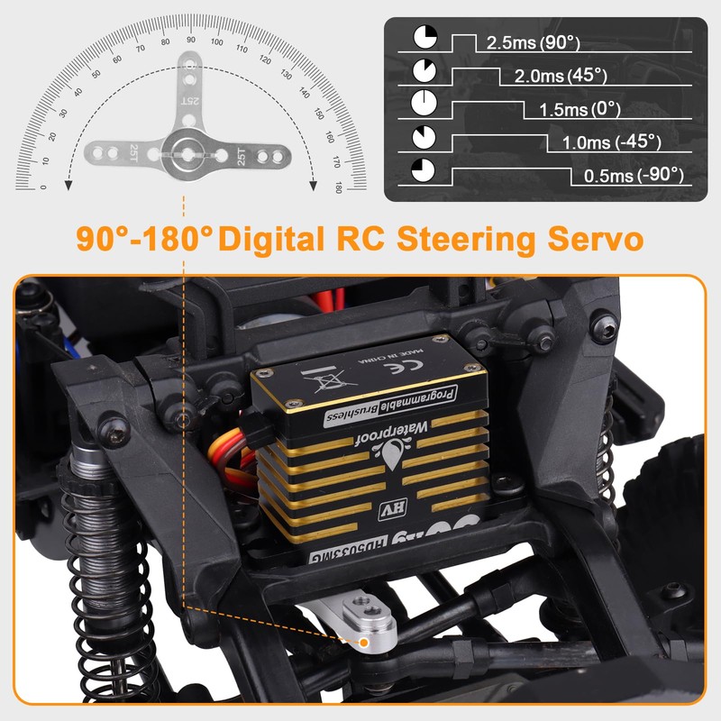 HobbyPark Waterproof RC Servo High Torque Brushless Motor Metal Gear