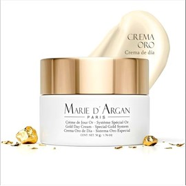 Crema Facial Oro De Dia con Oro 24K y Péptidos | Skin Care para Piel Grasa Seca o Normal | Textura Ligera y Natural | Crema Hidratante Facial para Mujeres a Partir de los 30 | MARIE D' ARGAN