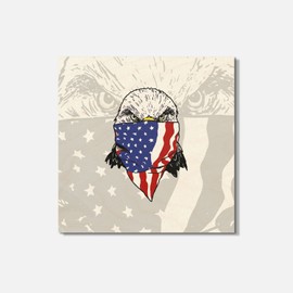 Funny American Eagle US Flag 4'' X 4'' Square Wooden Coaster