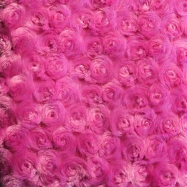 Fuchsia Minky Rosebud Fabric, 60” Inches Wide – Sold by The Yard (FB)