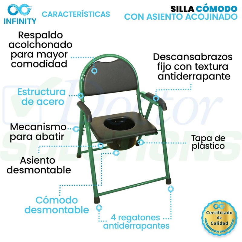 Medstar Infinity - Silla Cómodo con Asiento Acojinado para Baño.