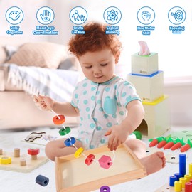 Adena Montessori Play Kit for 16-18 Months Baby Interactive Learning Toys for 1.5 Year Olds