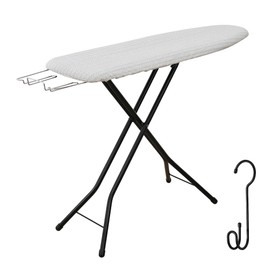 Ironing Board with Iron Rest, Iron Board with 3 Layers Extra Thick Cover, Compact and Space Saver Foldable Ironing Board, Adjustable Height, Easy Storage with Smart Hanger and Lightweight Design