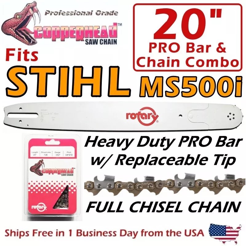 Rotary COPPERHEAD 20" PRO Bar & SKIP Chain - fits
