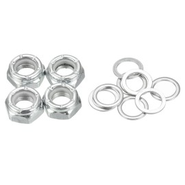 PATIKIL Skateboard Lock Nuts Set 5/16 Skateboard Truck Axle Washers Spacer Hardware Repair Kit for Longboard Cruiser Silver