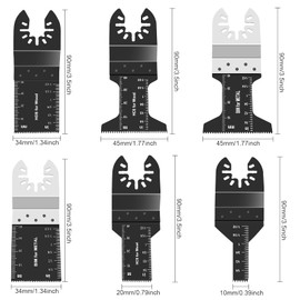 Funnytek Kit 31 Piece Saw Blade Oscillating Accessory Set Multifunctional Tool Wood/Metal/Plastic Quick Release Funnytek for Dewalt Rockwell Milwaukee Makita Silverline