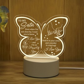 Myfihu Sister Night Light Proud of You Sister Lamp Sisters Gifts from Sister, Gifts for Sister on Sister Birthday, Christmas, Graduation, Thanksgiving Sister Led Lamp TNL2