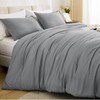 Litanika Comforters Medium Gray California King Size, 3 Pieces Lightweight