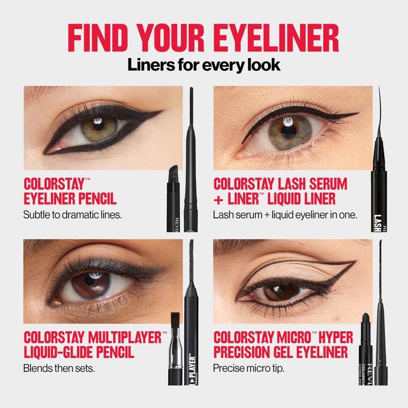 REVLON ColorStay Pencil Waterproof Eyeliner, Smudge-Proof, Eye Makeup with Built-In