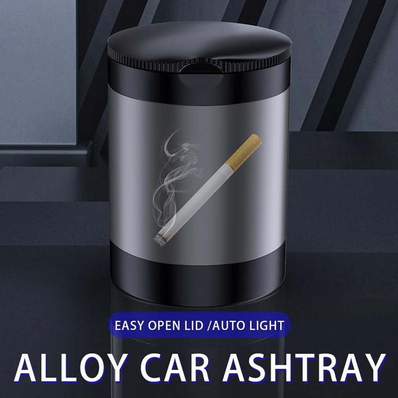 Tmengdao Car Ashtray with Lid,Smokeless Ashtray for Cup Holder Smell