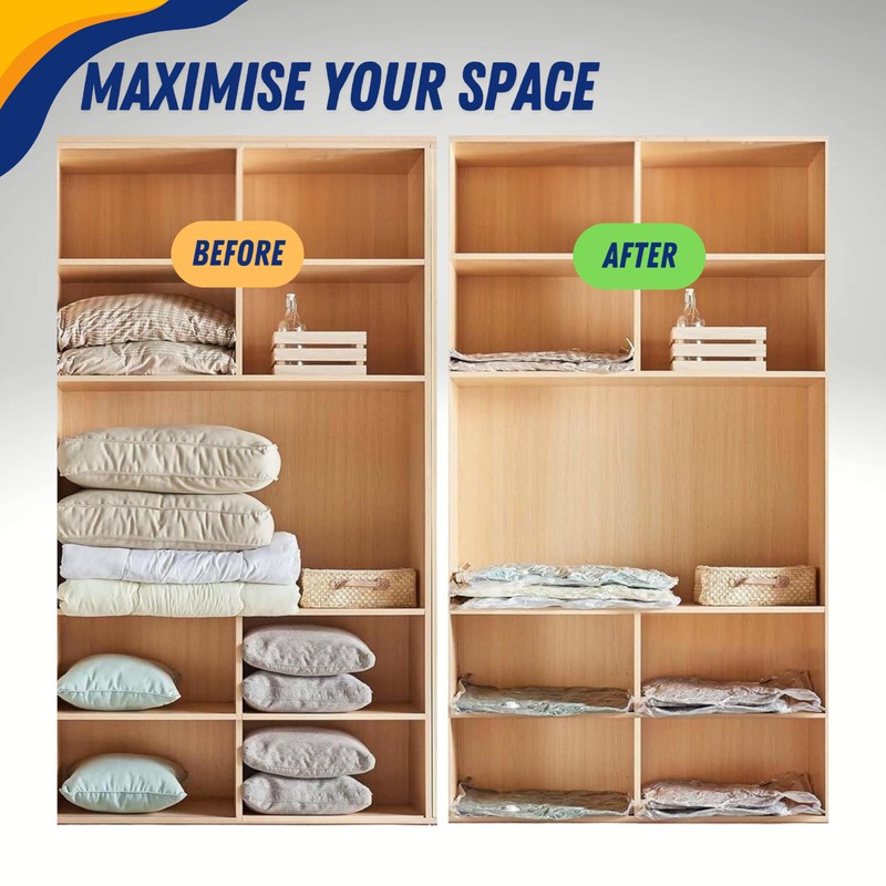 Vacuum Storage Bags for Clothes (Combo Pack of 5)
