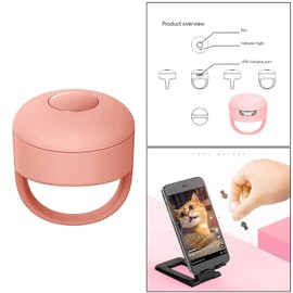 zalati Bluetooth-Fingerspitzen-Videocontroller Ring-Fernbedienungsgerät Seite umblättern Browsing Likes für Kurze Tiktok-Videos YouTube-Kameraauslöser - Pink