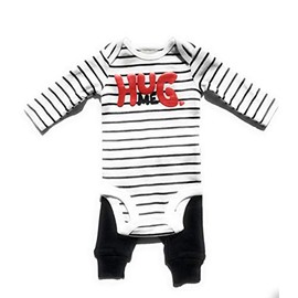 Carter's Baby 2pc Long Sleeves Bodysuit Set Unisex (Newborn) White Black