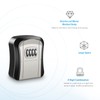 Key Lock Box Wall Mounted, 4-Digit Combination Lockbox for Outside,