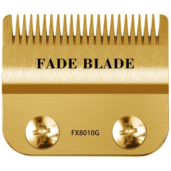 FX8010G Replacement Fade Clipper Blade Fits for BaBylissPRO FX870, FX890, FX825, FX673 Models, Gold Titanium Replacement Blade Compatible with Babyliss Clipper Blades, Gold