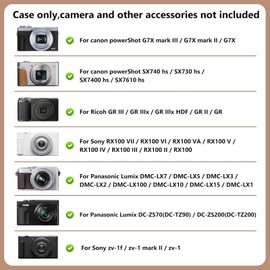 Rieibi Camera Case for Sony ZV-1F/ zv-1 mark ii, for Canon G7X Mark III/ G7X Mark II / SX740 hs,for ricoh GR III,for panasonic zs99,Zipper, accommodate data cables, chargers and other accessories
