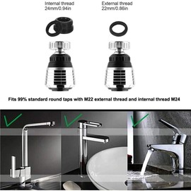 360 Rotate Swivel Water Saving Tap Aerator Diffuser Faucet Nozzle Filter Adapter 1Pcs