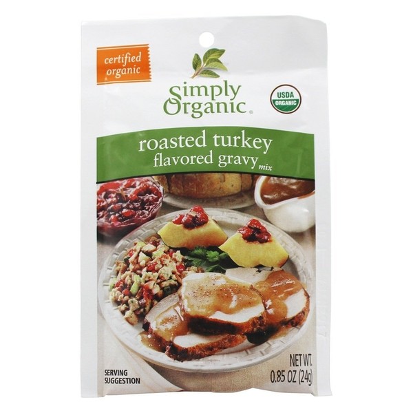 Simply Organic Roasted Turkey Gravy Seasoning Mix , 24 Gram (Pack of 6)