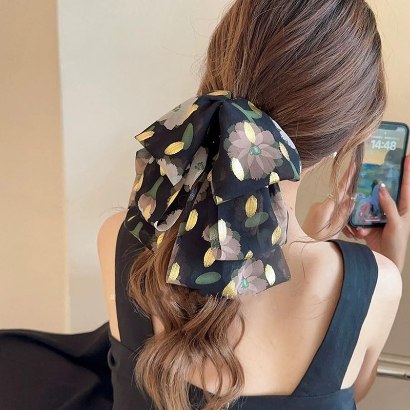 Large Hair Clip, Hair Clip, Ribbon Clip, Ribbon, Multi-Layer, Firm