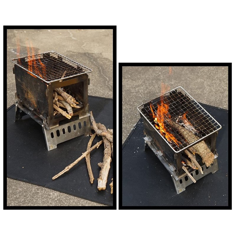Fire Pit Mat, 60*52cm Under Grill Mat Fire Resistant Pad