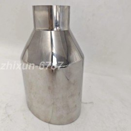 Unbranded BIG 5in POLISHED EXHAUST TIP 2.5in INLET ANGLE DOUBLE WALL FOR DODGE RT SRT RAM