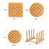 Bamboo Trivet Kitchen Natural Bamboo Trivet Mat Set Heat Resistant