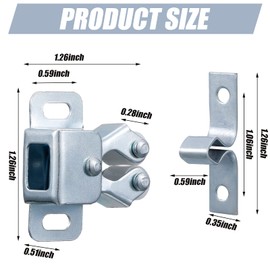 Bonuci 30 Pcs Cabinet Door Latch and Catch Hardware Double Roller Catch Cabinet Latches with Spear Strike for Closet Doors Kitchen (Silver)