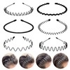 6 bandas de metal para el cabello, aro ondulado de
