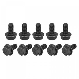 sourcing map M8-1.25x16mm Hex Serrated Flange Bolts 10.9 Grade Carbon Steel Screws 10pcs