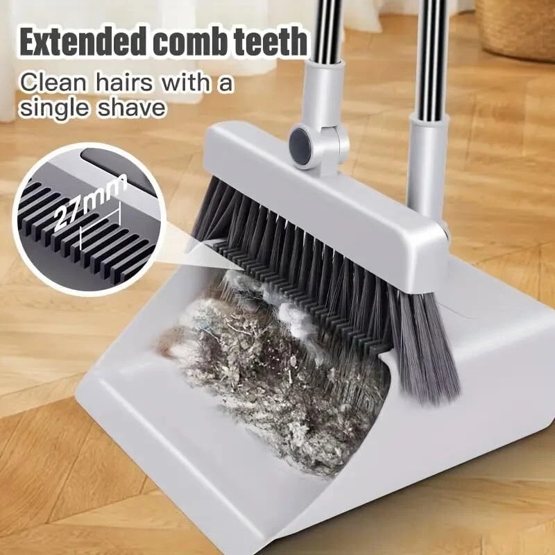 Broom and Dustpan Set Lightweight Upright Lobby Broom and Dust