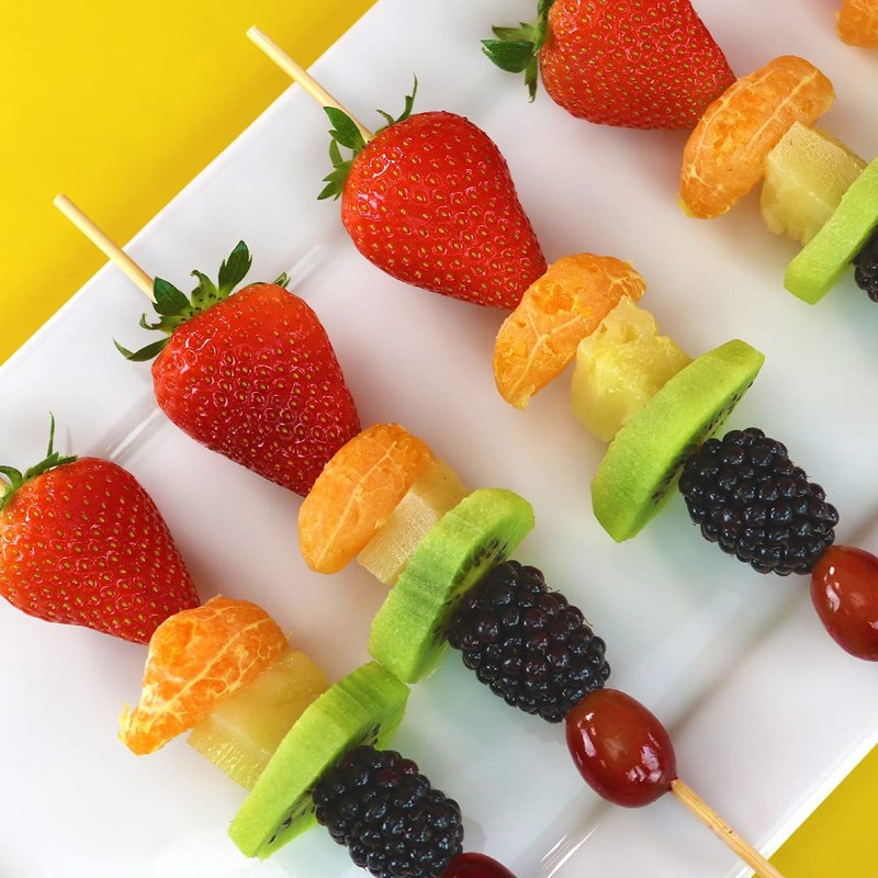 PME Large Skewers-Pack of 100-10 inch, Bamboo, Blue|red|Oak|Yellow