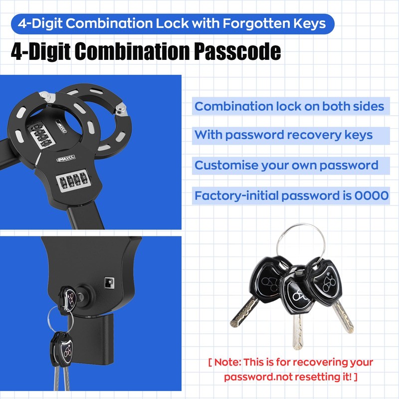 IMAYCC Scooter Lock, 4 Digit Combination Electric Scooter Locks Anti