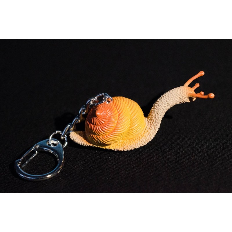 Miniblings Pendant Keychain Keyring Brown Snail Orange
