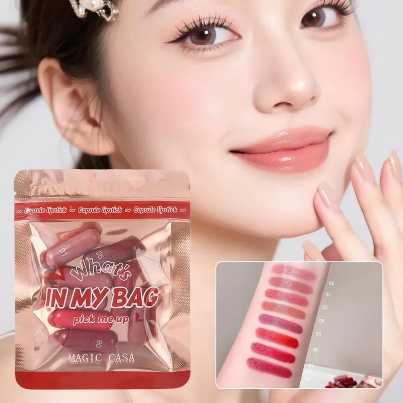 Lápiz Labial Mate De Terciopelo De 8 Colores, Ligero E