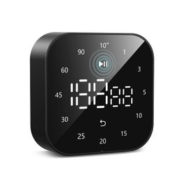 EooCoo Digital Timer, Kitchen Timer, [One-handed operation] 10s/1/3/5/10/15/20/25/30/45/60/90 Minutes Preset Countdown, 199 Minutes Countup with Silent Modes for Kids, ADHD, Work, Study, Gym - Black