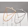 RunootPR Men's Silver Gold Tie Chain Set Cross 2Pcs Chain