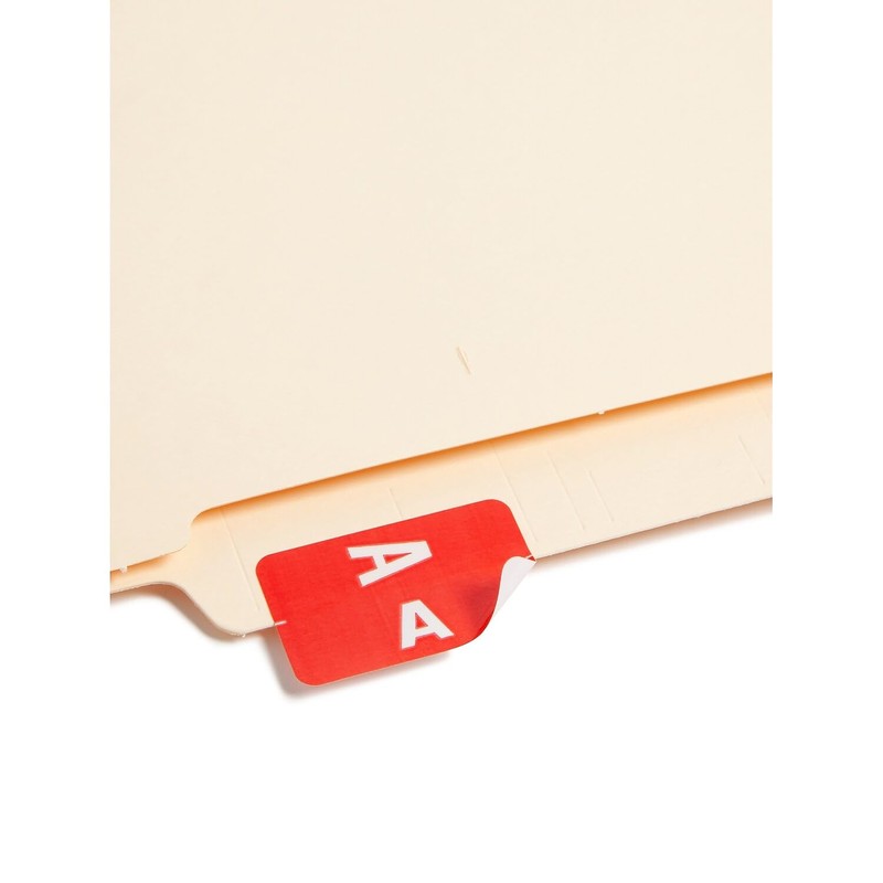 Smead 67171 Alpha-Z Color-Coded Second Letter Labels, Letter A, Red,