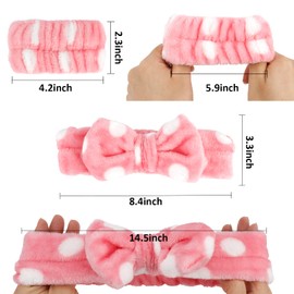WHAVEL 6PCS Spa Headband and Wristband Set, Face Wash Headband Makeup Skincare Headband Wrist Bands for Washing Face