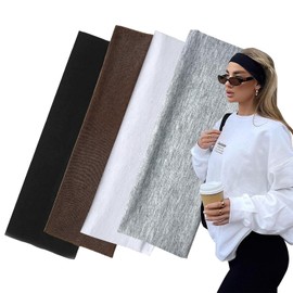 Black Headbands for Women Men, Yedtreg 4pack Fashion Head Bands for Women's Hair, Soft Fabric Stretchy Hair Bands for Makeup, Yoga, Running, Sports (Set 1)