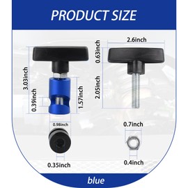 icykale 2 PCS Car Hood Lift Rod Fixing Clip, Alloy Bottom Non-hole Trunk Hydraulic Air Rod Anti-pinch Anti-slip Tool, Suitable for Use on Lift Rods with A Diameter Within 0.43", for Cars (Blue)